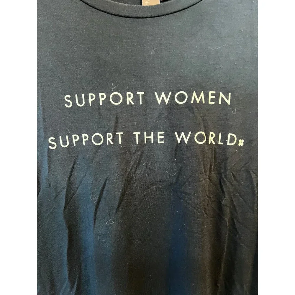 Sweaty Betty tee shirt "Support Women Support the Wolrld", Size XL, Blue, Modal - Picture 4 of 8